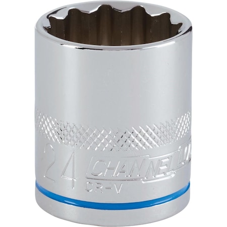 Channellock 1/2 In. Drive 24 mm 12-Point Shallow Metric Socket 397741